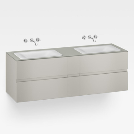 Italian Modern Bathroom Vanity, Armani 71" Silver, OW