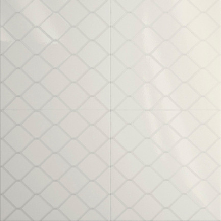 Fence White 8" x 8" 5/16" Glossy Porcelain Tile