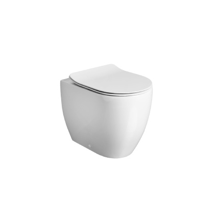 Freestanding Italian Toilet NoRim Float, Glossy White