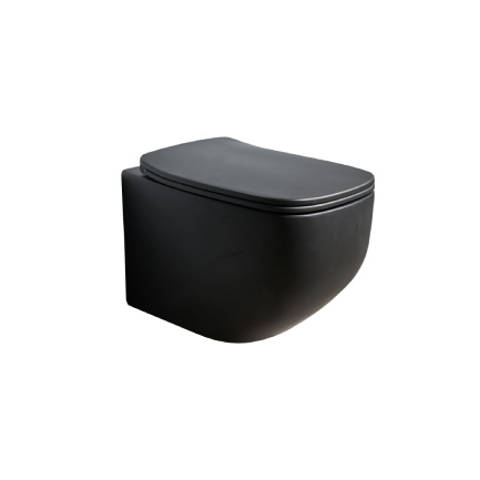Wall-Hung Italian Toilet NoRim Fresco, Matt Black