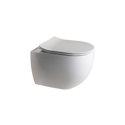 Wall-Hung Italian Toilet NoRim Float, Matt White