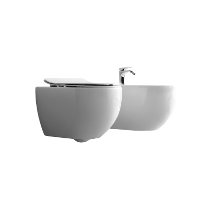 Wall-Hung Italian Toilet NoRim Float, Glossy White