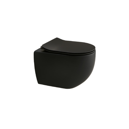 Wall-Hung Italian Toilet NoRim Float, Matt Black