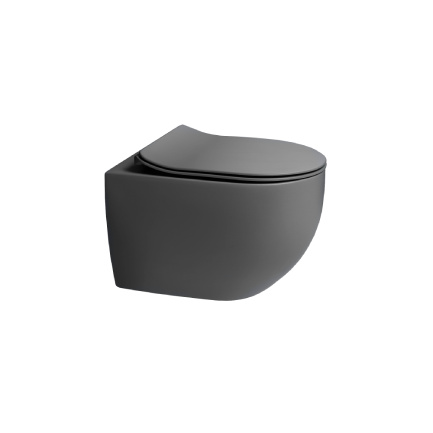 Wall-Hung Italian Toilet NoRim Float, Matt Grey