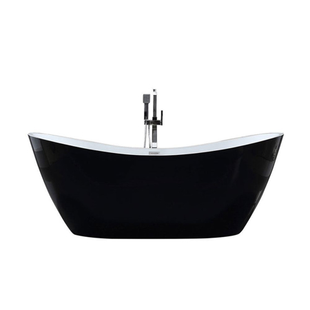 71" Black Freestanding Bathtub