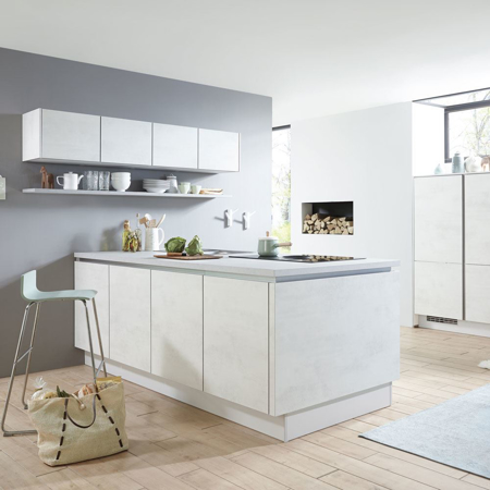 Riva Kitchen, White Concrete