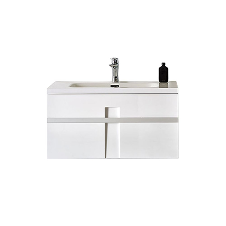 36" Modern Single Bathroom Vanity Solid Plywood Wall Hung Cabinet Mino Glossy White