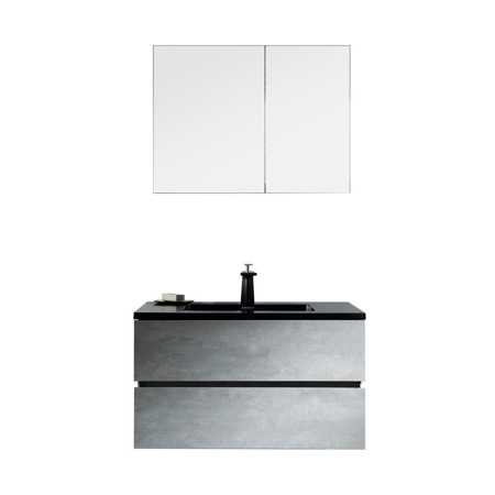 Venice Gray 36" Bathroom Wall Mounted Single Vanity Set