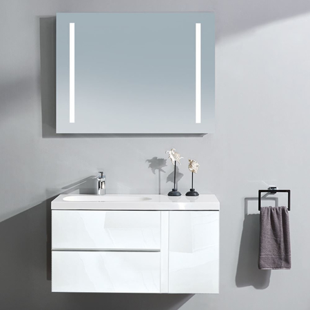 Mistra 30" Wall-Mounted Single Bathroom Vanity Cabinet, Glossy White