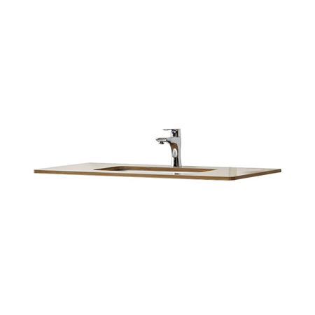Modern Matt Beige 40" Solid Plywood Bathroom Vanity Sink, Vela
