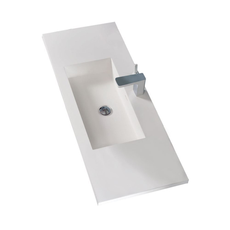 40" Glossy White Wall Mounted Bathroom Vanity Sink, Natt