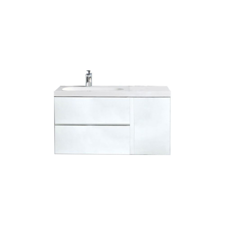 Mistra 30" Wall-Mounted Single Bathroom Vanity, Glossy White