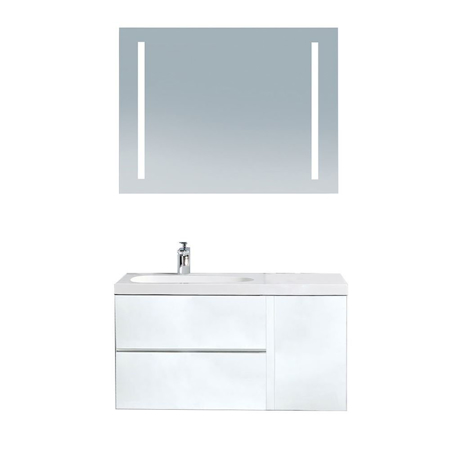 Mistra 48" Wall-Mounted Single Bathroom Vanity Set, Glossy White