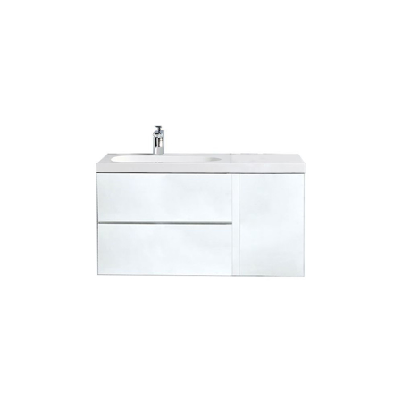 Mistra 48" Wall-Mounted Single Bathroom Vanity, Glossy White