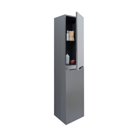 Modern Solid Plywood Bathroom Side Cabinet Brera Glossy Gray