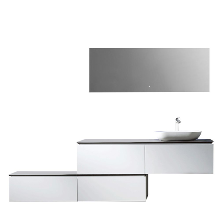 Matt White 59" Modern Bathroom Vanity Set, Bianca