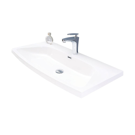 32" Modern Solid Plywood Bathroom Vanity Sink Brera Glossy Gray