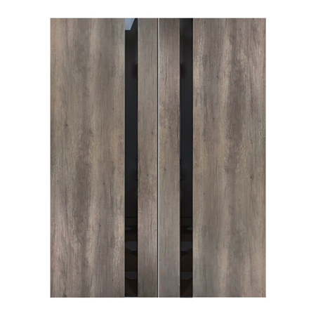 Fossil Gray Modern Interior Double Door, 64" x 80"