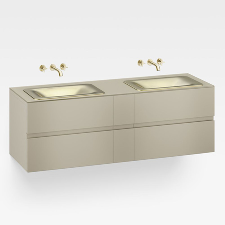 Italian Modern Bathroom Vanity, Armani 71" Greige, MG