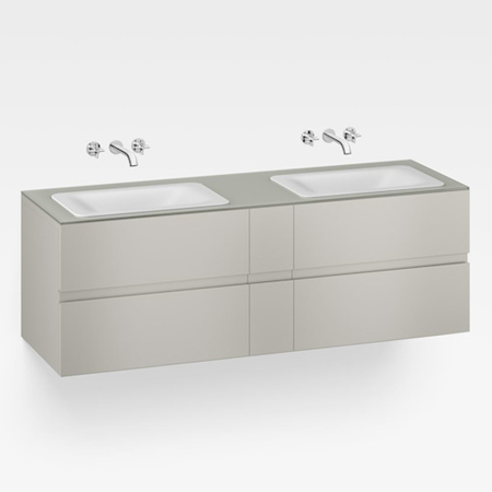 Italian Modern Bathroom Vanity, Armani 71" Silver, OW