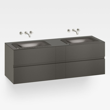 Italian Modern Bathroom Vanity, Armani 71" Nero, SDM