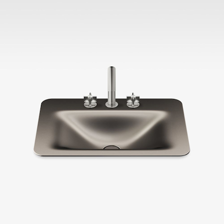 Italian Modern Bathroom Vanity Sink And Faucet, Armani 26" Dark Metallic