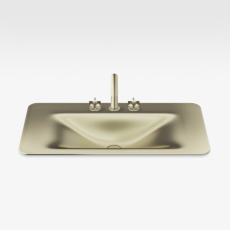 Italian Modern Bathroom Vanity Sink And Faucet, Armani 36" Matt Gold