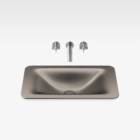 Italian Modern Bathroom Vanity Sink, Armani 26" Shagreen Dark Metallic