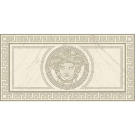 Versace Italian Rosone Bianco Porcelain Tile 23" x 46", Marble