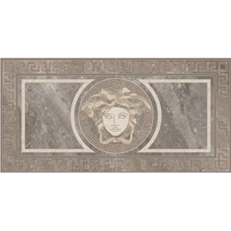 Versace Italian Rosone Grigio Porcelain Tile 23" x 46", Marble