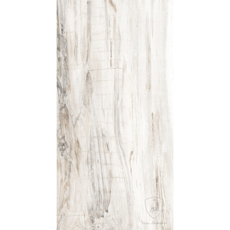 Estoril Natural White 24" x 48" Decoro Logo Porcelain Tile