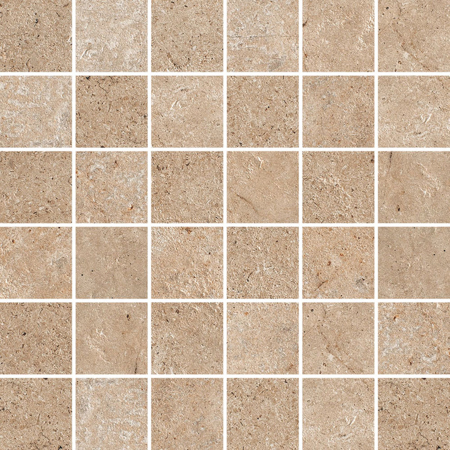 Modern Italian Porcelain Tile, Tribeca Harrison Decor Mosaico Natural, 12" x 12"