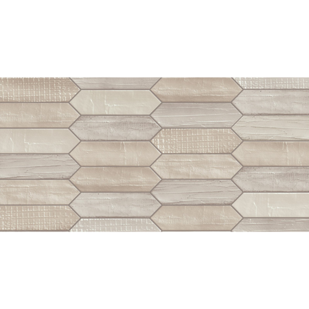 Modern Italian Porcelain Tile, Charme Pastel Tissue Beige, 3" x 11"
