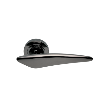 Alea Italian Modern Interior Door Handle, Black Chrome