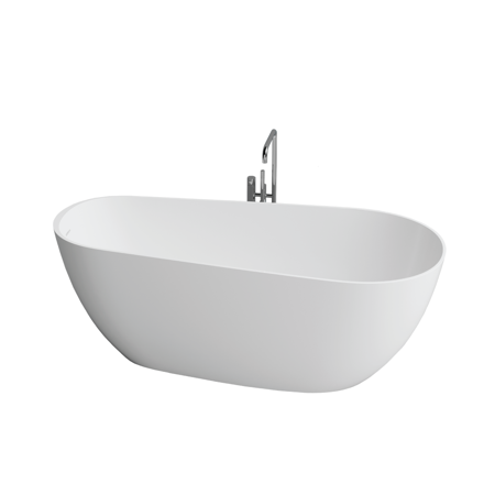 Capri White Contemporary 67" Freestanding Bathtub