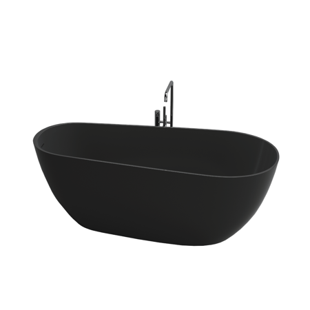 Capri Black Contemporary 67" Freestanding Bathtub
