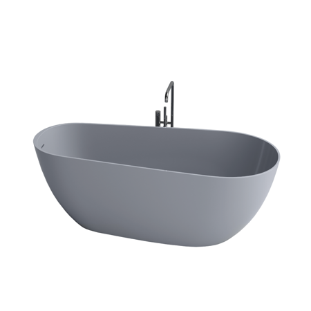 Capri Gray Contemporary 67" Freestanding Bathtub