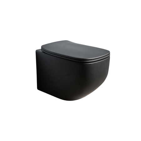 FRESCO MATT BLACK WALL HUNG TOILET, NORIM