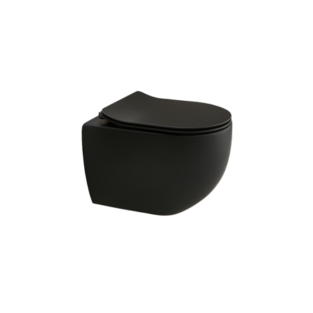 FLOAT MATT BLACK WALL HUNG TOILET, NORIM