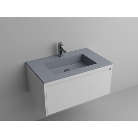 Lugano 32" Matt Gray Solid Surface Single Vanity Sink