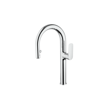 Single Handle Pull-down Spray kitchen Faucet Spout Rotates Chrome