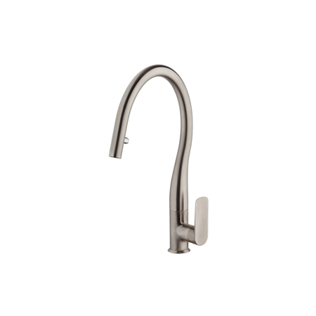 Single Handle Pull-down Spray kitchen Faucet Spout Rotates Brushed Nickel