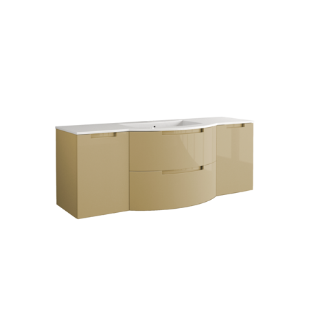 Bruna  57" vanity with both side cabinets in Sand