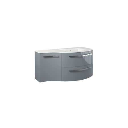 Yara 43" vanity with left concave cabinet in Grey