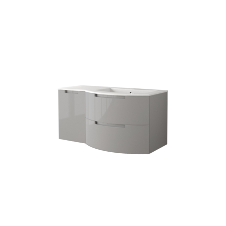 Bruna 43" vanity with left side cabinet in Grey