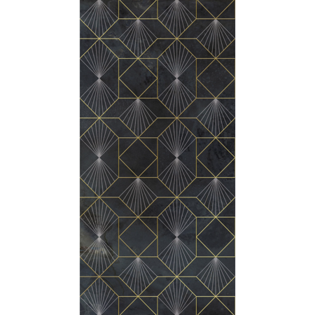 Kyalami 24"x48" Decoro Frame Dark Porcelain Tile