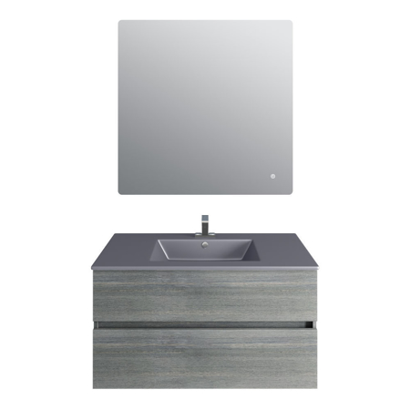 36'' Frozen Gray Vanity, Matt Gray Sink, Avenue Mirror