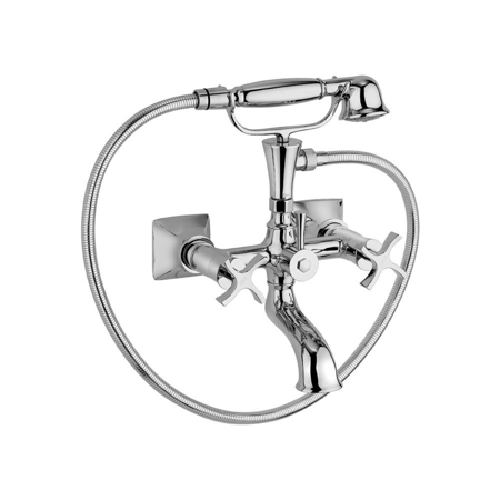 Long Beach Chrome Bath Mixer with Diverter and Hand Shower