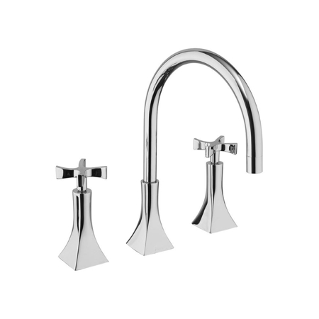 Long Beach Matt Black Basin Mixer with Waste, 3 Holes