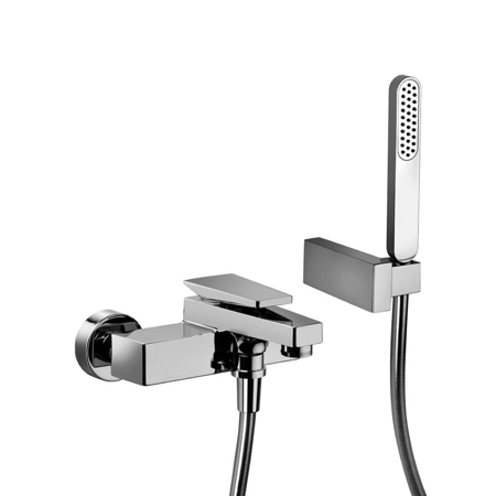 Montecarlo Matt Black Bath Mixer with Diverter and Hand Shower